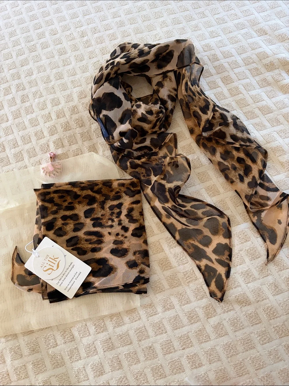 Silk Leopard Print Scarf